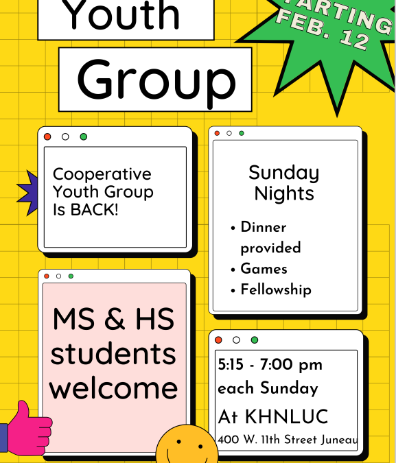COOPERATIVE YOUTH GROUP RESUMES FEBRUARY 12!